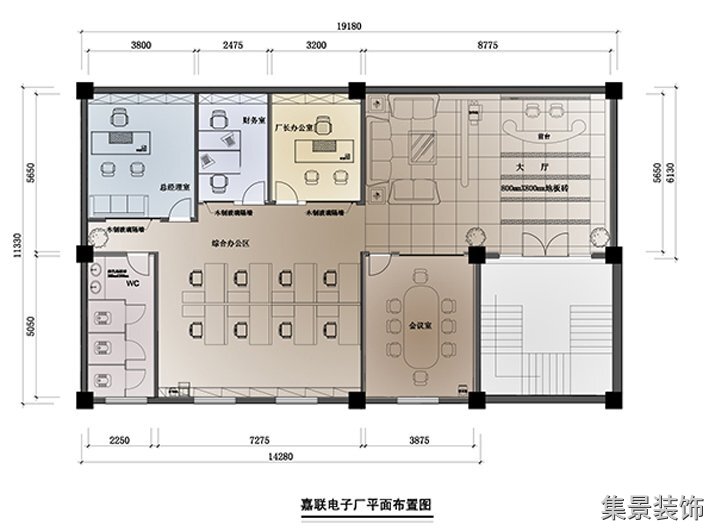 嘉聯(lián)電子廠平面裝修設計圖
